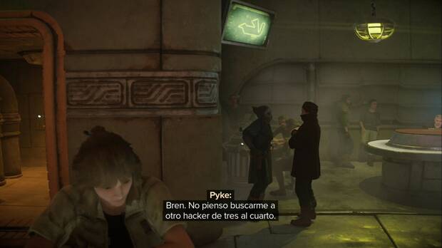 Star Wars Outlaws - La hacker: Kay escucha una conversación sobre la hacker