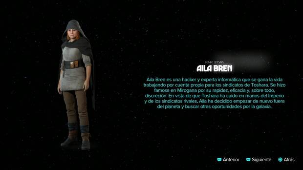 Star Wars Outlaws - Especialistas: ficha de Aila Bren