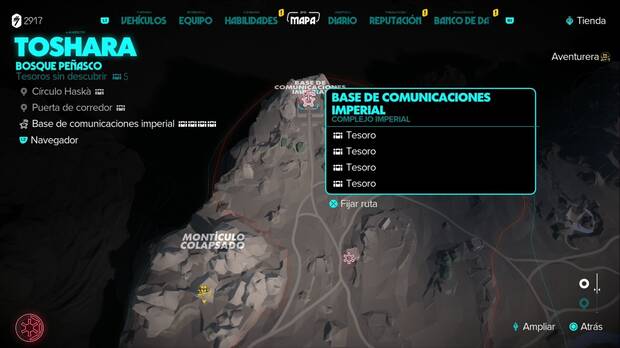 Star Wars Outlaws - Tesoros en Toshara: ubicación de Base de comunicaciones imperial
