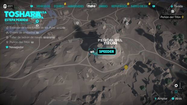 Star Wars Outlaws - Tesoros en la Estepa perdida: punto por el que trepar al Peñón del Tifón