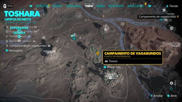 Star Wars Outlaws - Tesoros en los Campos de Pasto: Campamento de vagabundos