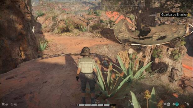 Star Wars Outlaws - Tesoros en los Campos de Pasto: barcaza estrellada contra un árbol sobre la entrada de la Guarida de Shaska
