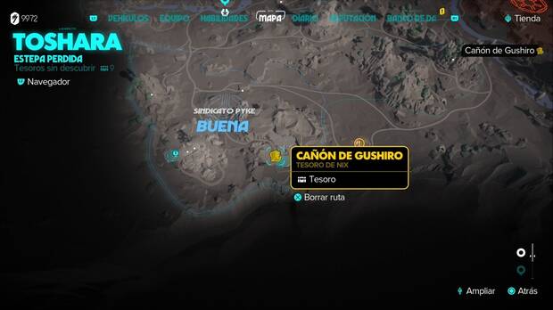 Star Wars Outlaws - Tesoros en Toshara: Cañón de Gushiro