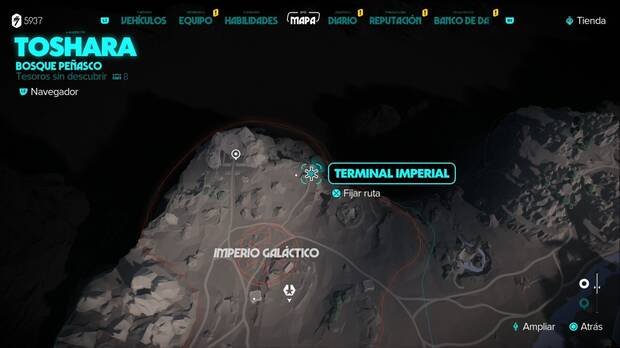 Star Wars Outlaws - Tesoros en Toshara: ubicación de Turboláser este