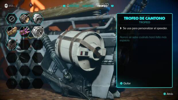 Star Wars Outlaws - Speeder: mejoras y objetos de personalización: Trofeo de Camtono