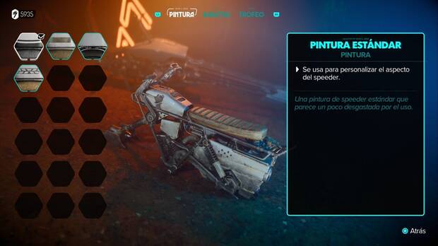 Star Wars Outlaws - Speeder: mejoras y objetos de personalización: pintura estándar