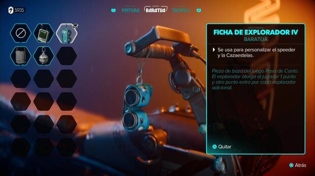 Star Wars Outlaws - Speeder: mejoras y objetos de personalización: Ficha de explorador IV