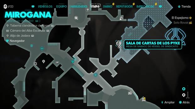 Star Wars Outlaws - Actividades y minijuegos: salón de cartas del sindicato Pyke (Toshara)