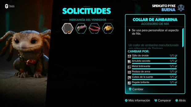 Star Wars Outlaws - Piezas de equipo: Collar de ambarina