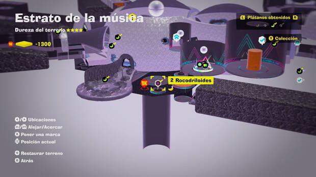 Donkey Kong Bananza - Localización en el mapa del plátano 26 en Estrato de la música