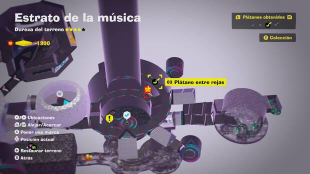 Donkey Kong Bananza - Localización en el mapa del plátano 03 en Estrato de la música