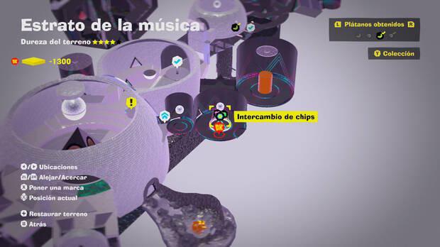 Donkey Kong Bananza - Localización en el mapa del plátano 30 en Estrato de la música