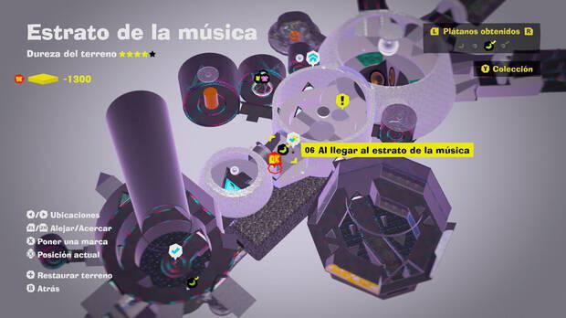 Donkey Kong Bananza - Localización en el mapa del plátano 06 en Estrato de la música