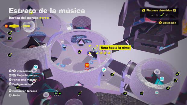 Donkey Kong Bananza - Localización en el mapa del plátano 10 en Estrato de la música