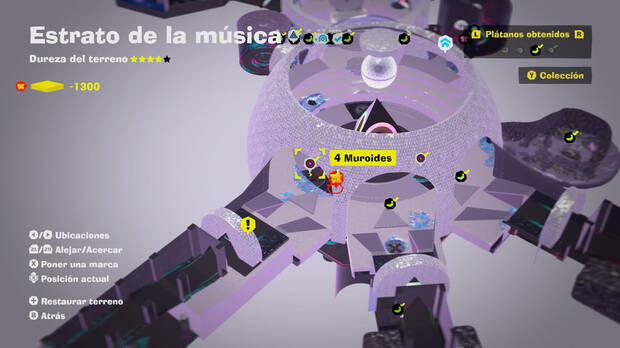 Donkey Kong Bananza - Localización en el mapa del plátano 27 en Estrato de la música