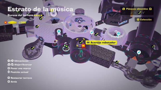 Donkey Kong Bananza - Localización en el mapa del plátano 08 en Estrato de la música