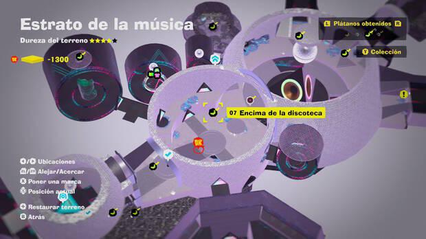 Donkey Kong Bananza - Localización en el mapa del plátano 07 en Estrato de la música