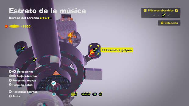 Donkey Kong Bananza - Localización en el mapa del plátano 05 en Estrato de la música