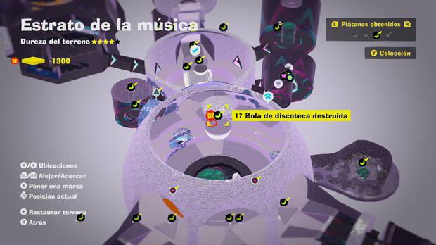 Donkey Kong Bananza - Localización en el mapa del plátano 17 en Estrato de la música