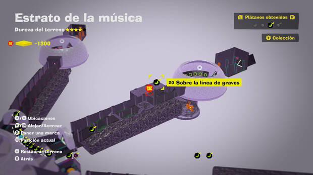 Donkey Kong Bananza - Localización en el mapa del plátano 20 en Estrato de la música