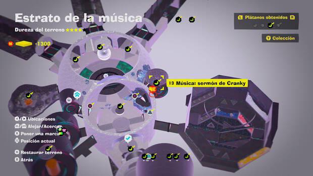 Donkey Kong Bananza - Localización en el mapa del plátano 13 en Estrato de la música