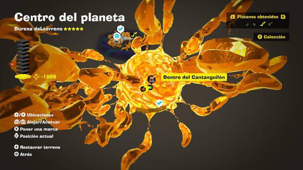Donkey Kong Bananza - Localización en el mapa del plátano 22 en Centro del planeta