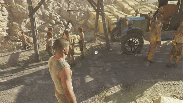 Mafia The Old Country - Prlogo: ubicacin del dibujo de Il Merlo frente a uno de los vehculos delante del puesto de Ignazio