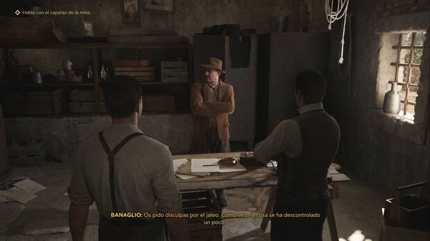 Mafia: The Old Country - Pizzu, el capataz explica los problemas con los sindicalistas de la mina