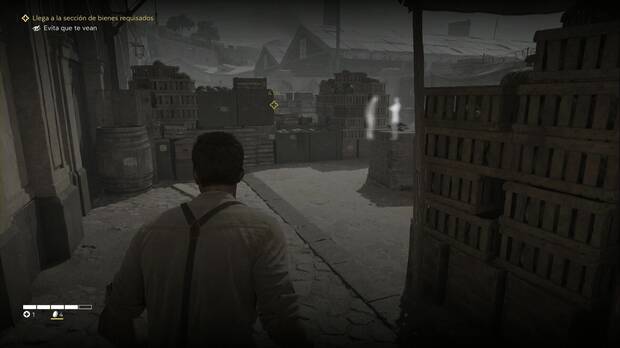 Mafia: The Old Country - Pizzu, Enzo usa el instinto en la zona del puerto durante la fase de sigilo