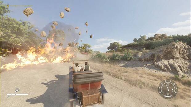 Mafia: The Old Country - Il Barone, Enzo y Cesare van en coche tras los bandidos