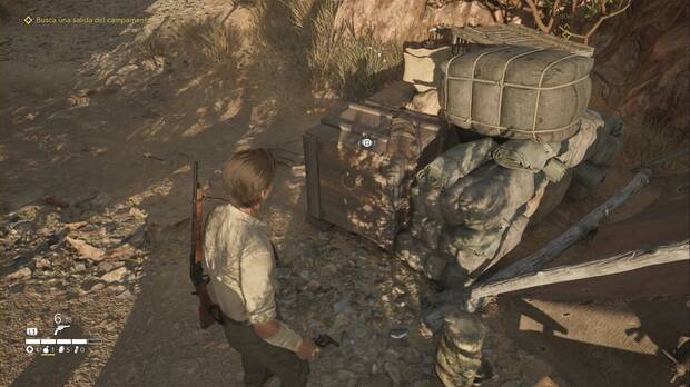 Mafia: The Old Country - Il Barone, ubicacin de la Nota de rescate: Gennaro sobre una caja junto al poste al que est atado Gennaro