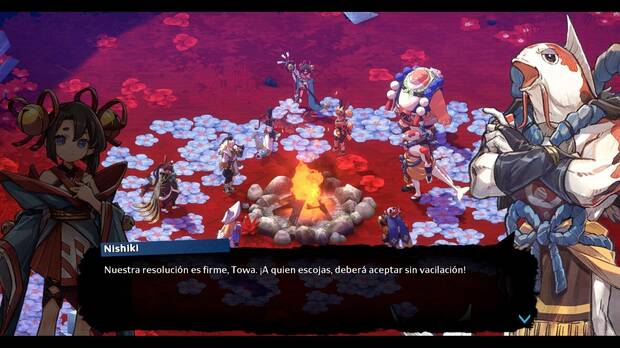 Hay ocho guerreros y seleccionas dos para cada partida. Encuentra la mejor combinación para cada uno: ¿quién será el tsurugi y quién kagura?