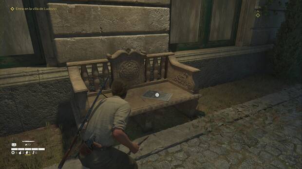 Mafia: The Old Country - Vendetta d'onore, ubicación del periódico Desfiles sicilianos en villa Ludovico, en un banco junto a la fachada del edificio