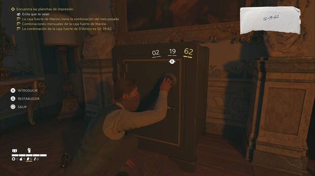 Mafia: The Old Country - La difesa siciliana, caja fuerte del despacho de D'amico