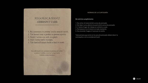Mafia: The Old Country - Disgrazia, nota normas de la curtiduría en la puerta del taller