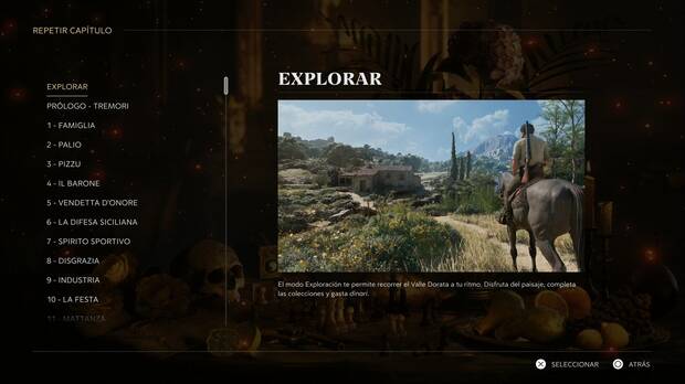 Mafia: The Old Country - Selección del modo Explorar
