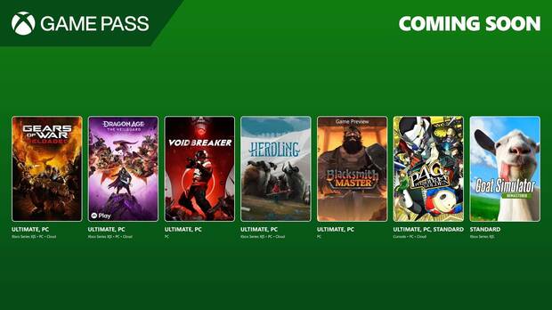 Nuevos juegos de Xbox Game Pass.