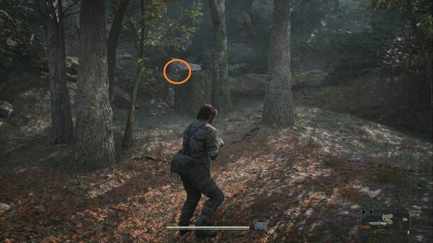 Metal Gear Solid Delta - Misin Virtuosa, ubicacin del GA-KO #3 sobre una roca en la zona norte de Dremuchij