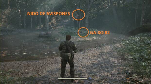 Metal Gear Solid Delta - Misión Virtuosa, ubicación del GA-KO #2 en la isla de la charca