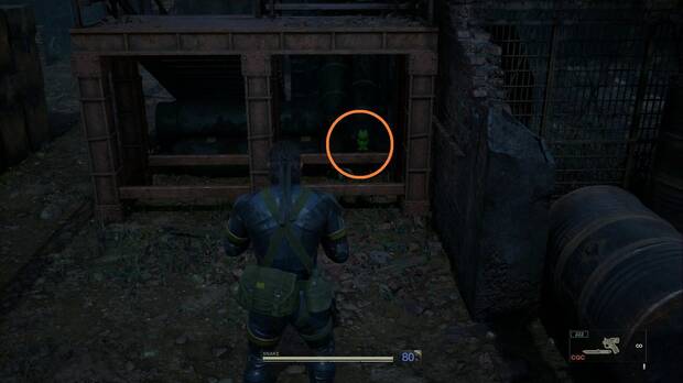 Metal Gear Solid Delta - Rassvet, ubicacin de la Kerotan #11 debajo de las escaleras del edificio en ruinas