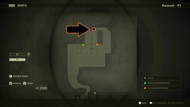 Metal Gear Solid Delta - Rassvet, ubicación de la pintura facial Zombi en la esquina noroeste de Rassvet