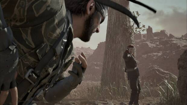 Metal Gear Solid Delta - Jefes: Ocelot, Ocelot apunta a Snake en la Grieta de Bolshaya Past
