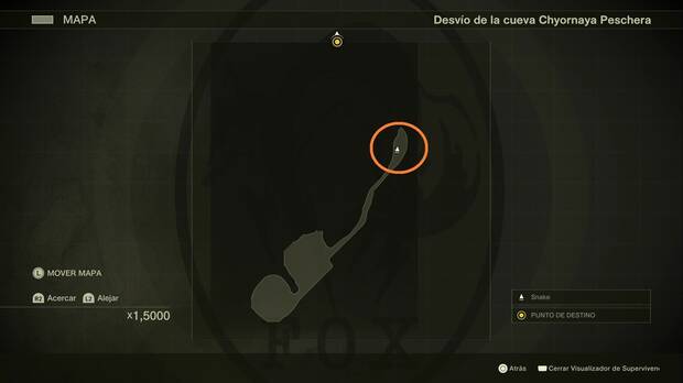 Metal Gear Solid Delta - Chyornaya Peschera, Espacio al nordeste de la parte sur del Desvío de la cueva donde están la Cobra taiwanesa y la Rusa luminiscente