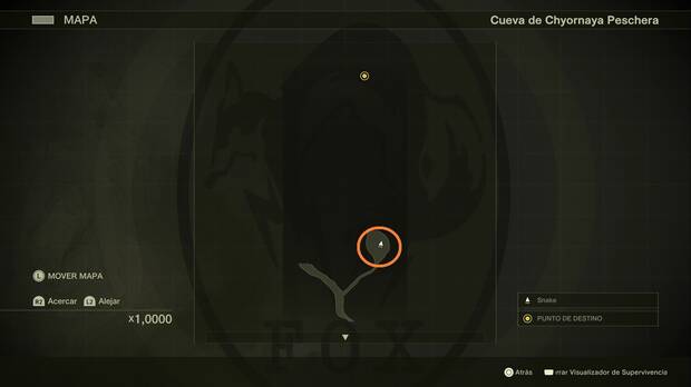 Metal Gear Solid Delta - Chyornaya Peschera, ubicación de la escopeta M37 en el primer desvío al nordeste