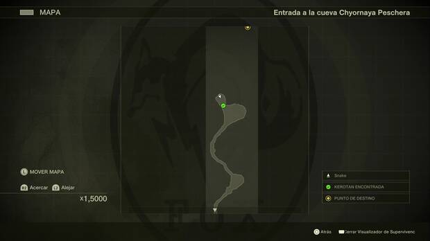 Metal Gear Solid Delta - Chyornaya Peschera, ubicacin de la Kerotan #18 en la entrada de la cueva