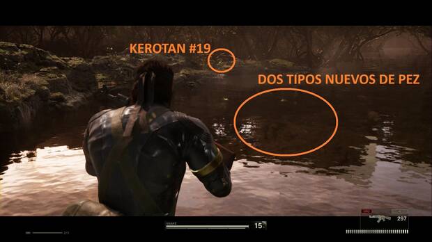Metal Gear Solid Delta - Ponizovje, ubicación de la rana Kerotan #19 y los peces Palometa y Labeo rojo
