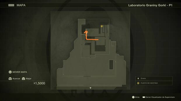 Metal Gear Solid Delta - Graniny Gorki, ubicación de la pintura facial Oyama en el conducto de ventilación