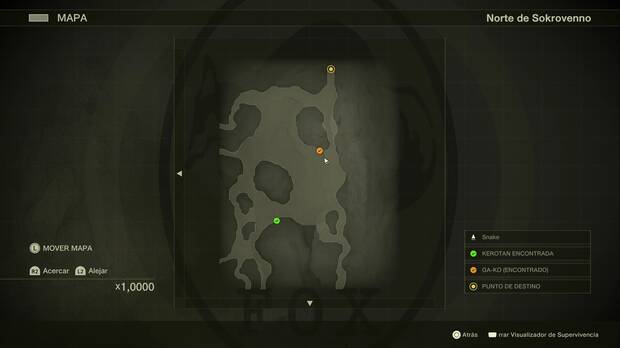 Metal Gear Solid Delta - Sokrovenno, ubicacin del GA-KO #34 y la Kerotan #34 en el Nrote de Sokrovenno