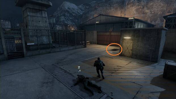 Metal Gear Solid Delta - Groznyj Grad, túnel que lleva a la Kerotan #44 en un desvío junto al almacén de comida del patio noreste