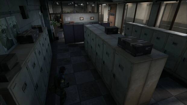 Metal Gear Solid Delta - Groznyj Grad, sala de las taquillas del ala este del laboratorio de armas